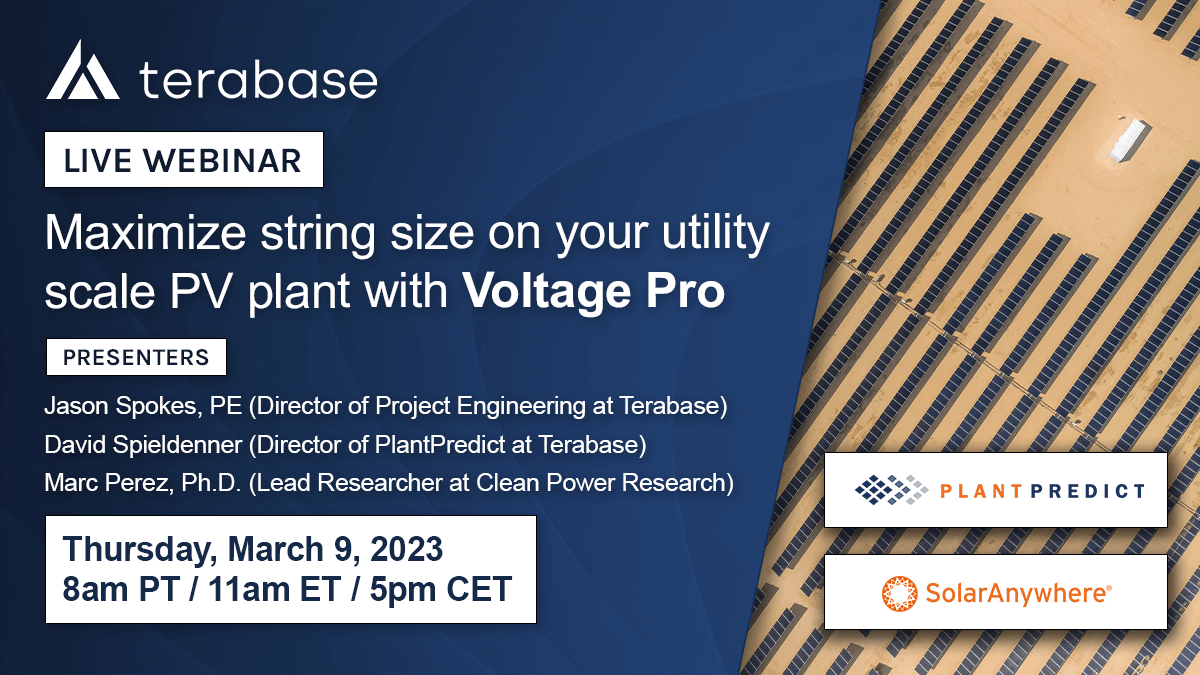 Webinar Recording: Maximize string size on your utility scale PV plant with PlantPredict’s Voltage Pro