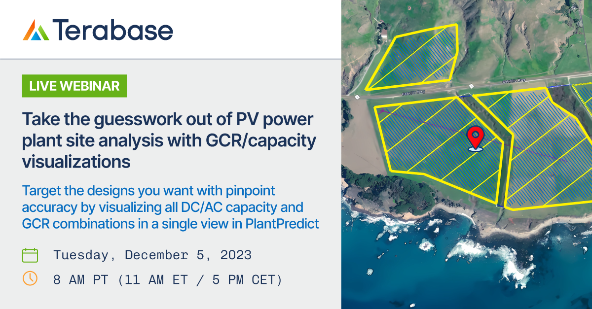 Webinar Recording: Take the guesswork out of PV power plant site analysis with GCR/capacity visualizations in PlantPredict